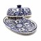 Blue Floral Butter Dish Ceramic Handmade Kitchen Table Stoneware Lid